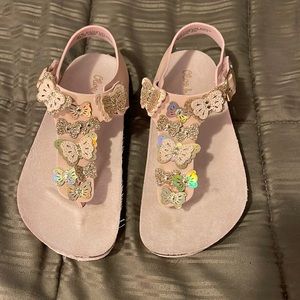 11 girls thong sandals light pink/gold